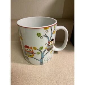 Owl Coffee Tea Cup Mug 222 FIFTH Enchanted Woods Paris Holds 24oz Soup